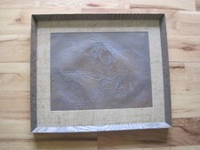  Pioneers in Covered Wagon Copper Art Piece in Wormwood Frame Mormon LDS picture
