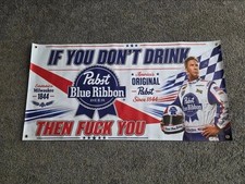 Pabst Blue Ribbon Ricky Bobby NASCAR Banner 48x24 Vinyl Racing Beer Sign Mancave picture