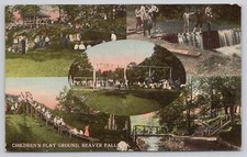 Postcard Children's Play Ground Beaver Falls Pennsylvania Multi-view ca.1916 picture