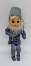 Vtg 1950s Elf Pixie Beard Blue Outfit Shelf Sitter Christmas Ornament Japan RARE picture