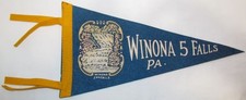 Vintage Winona 5 Falls , PA Small Felt Pennant  picture