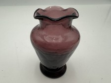 Vintage Small Amethyst Purple Glass Vase  3.25