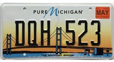 *BARGAIN BIN*  2023 Michigan Mackinac Bridge License Plate #DQH 523 picture