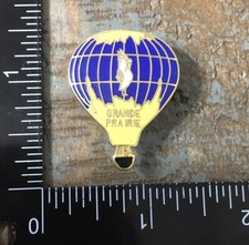Vintage GRANDE PRAIRIE Hot Air Balloon Swan Canada Travel Souvenir Lapel Hat Pin picture