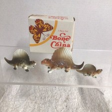 Vintage Bone China Miniatures - Three Dimetrodons In Original Box 83-506 picture