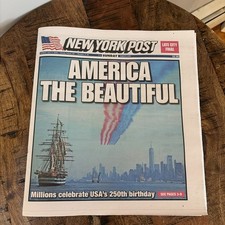 NEW YORK POST - SUNDAY JULY 5, 2026 (USA 250TH BIRTHDAY - AMERICA THE BEAUTIFUL) picture