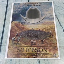 1984 Stetson Western Cowboy Hat Vtg Print Ad/Poster Pinup Promo Art Magazine Pg picture