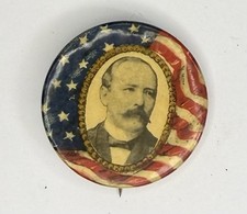 1904 Alton Parker Presidential Campaign Pinback Button Pin 1.25” American Flag picture