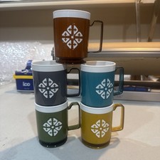 Vtg 1970 plastic coffee mugs made by Chalet of Chicago picture