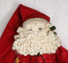 Charming Large Handcrafted Sitting Santa Doll 1990s VG Vintage Pre-Owned Cond picture
