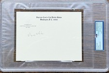 BYRON WHITE HAND SIGNED SUPREME COURT CHAMBERS CARD **COA** PSA/DNA Encapsulated picture