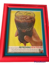 Magazine Ad - 1962 - Coca Cola - Lady holding glass Framed 16” X 13” picture