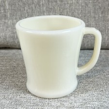 One Vintage Fire-King Oven Ware Ivory Milk Glass Mug with Flat Bottom picture
