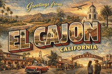 Greetings From EL CAJON, CALIFORNIA MODERN Vintage Postcard B3 picture