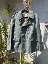 WW2 Swiss Army Jacket Wool Military Pea Coat SZ M - L Rare 40s / 50s Vintage picture
