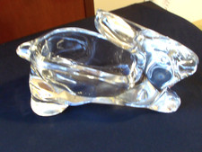 VINTAGE GLASS BUNNY RABBIT OPEN BACK CANDY NUT DISH picture