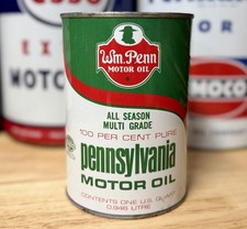 Vintage WM Penn Pennsylvania Motor Oil Can Quart Empty picture