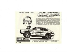 1972 PINTO PRO STOCK / DON NICHOLSON ~ ORIGINAL SMALLER AUTO METER AD picture