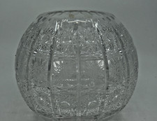 Vintage Bohemian/Czech Hand-Cut Lead Crystal Rose Bowl (Balloon/Globe Vase)  picture