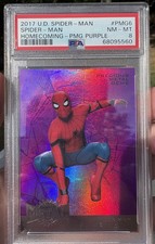 Spiderman 2017 Marvel Spiderman Homecoming Purple Precious Metal Gems PSA 8 picture