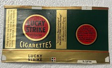 Vtg 1940s Repro Green Lucky Strike Cigarettes Empty Pack Package Wrapper TOBACCO picture