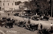 Newton KS Kansas Automobile Parade Early Car s Sloan's RPPC Photo Postcard COPY picture