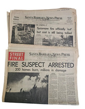 Sycamore Canyon Fire Flame Santa Barbara Newspaper CA July 27 & 28 1977 Lot of 2 picture