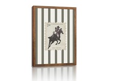 ZDMBCY Vintage Western Cowboy Wall Art, Striped Rodeo Horse Postage Wall Decor picture