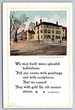 Longfellow Birthplace Portland ME Poem Postcard 1908 Hugh C Leighton Co. picture