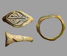 Ancient Judaean Aramaic Torah Era Signet Ring 300 BC  Authentic Ancient Artifact picture