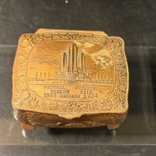 1933 1934 Chicago Worlds Fair Trinket Box N Shure Co Souvenir Fort Dearborn picture