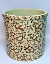 Robinson Ransbottom Roseville Ohio Burgundy Spongeware 700 D High Jar Crock 6