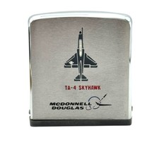 Vintage Zippo TA-4 Skyhawk McDonnell Douglas Rule Tape Measure Box Date Unknown picture