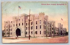 Vintage Illinois State Arsenal Springfield Postcard 1909 Majestic picture