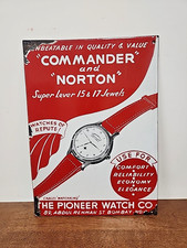 VINTAGE THE PIONEER WATCH CO PORCELAIN SINGLE SIDED SIGN picture