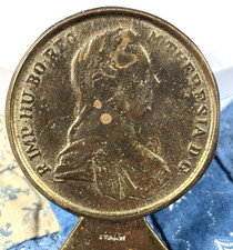 VTG Carl Aubock Brass Bottle Opener Maria Theresia Taler Coin MCM Italy 1950 picture