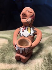 Vintage Tesuque Pueblo Rain God Pottery Figurine Figure New Mexico Native Indian picture