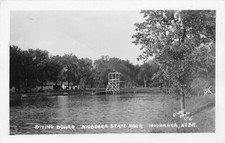 1957 Niobrara Nebraska NE Diving Board State Park Real Photo RPPC Postcard picture