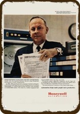 1968 HONEYWELL AUTOMATION Vintage Look Replica Metal Sign IRS COMPUTERS picture