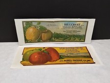 Vintage Original Idaho NAMPAHO & HILLCREST Apple Crate Labels Advertising Lot 2 picture
