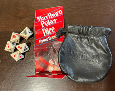 Vintage Marlboro Poker Dice Game Set w/ Pouch & Instructions Marlboro Miles Prom picture