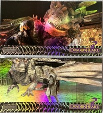 (2x) 1996 Topps Widevision Dragon Heart Jumbo Trading Cards Foil Insert Lot Of 2 picture