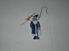 Dedham Pottery The Potting Shed  1990 Miniature Santa Ornament  2 1/4