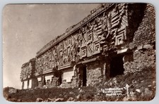 Chichen Itza Yucatan Mexico Nuns Quadrangle Ruins RPPC Postcard c1940s picture