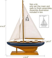 SAILINGSTORY Wooden Sailboat Model Sailing Ship Decor 10.5