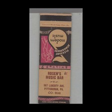 Matchbook Cover Rosen's Music Bar Pittsburgh, PA picture