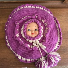 Vintage Handmade Crochet Doll Face picture