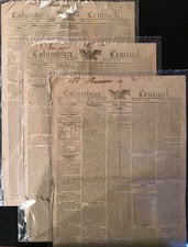 Lot of 3 Boston Columbian Centinel Newspapers, All from 1908, Original Issues. picture