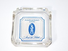 VINTAGE TOBACCO SARANAC INN SHARP LTD HOTELS  GLASS  CIGARETTE ASHTRAY picture
