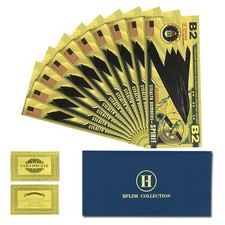 B2 Spirit Bomber Gold Foil Souvenir Banknotes Set of 10 | Stealth Aircraft Gift picture